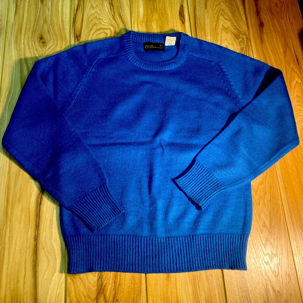 CCS Crew Pullover Sweater in Blue, size Medium